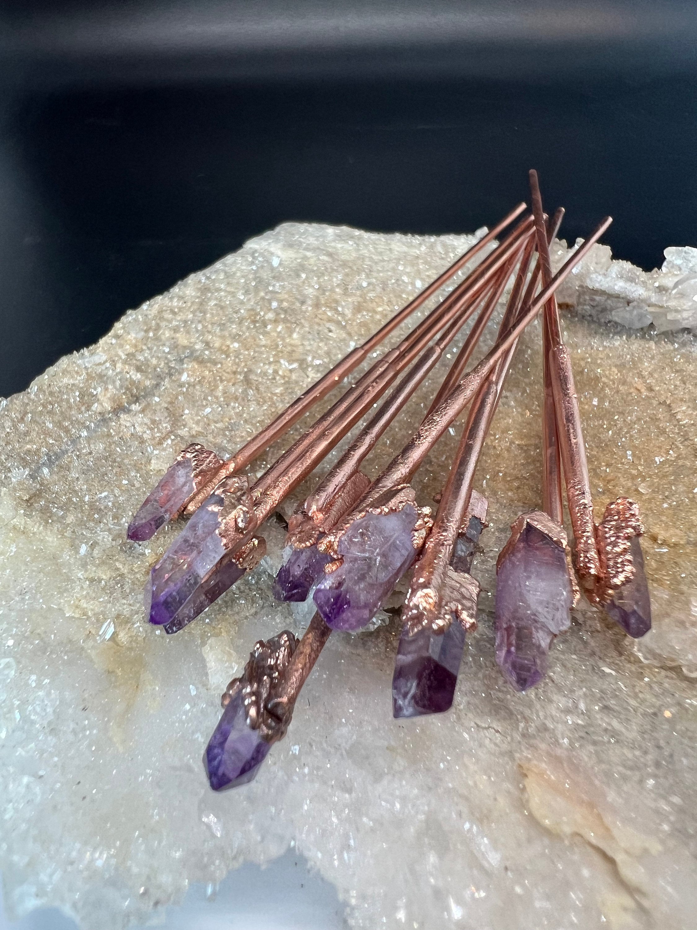Amethyst/ citrine / strawberry Quartz/ fluoride/ Hair clip Hair comb​ Quartz Hair Clip - Etsy main image 4