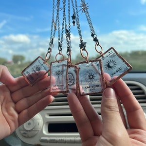 Rearview Mirror Tarot Car Charm | Witchy Car Charm | Tarot Car Accessory | Car Mirror Charm | Tarot Card Gift