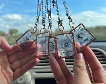 Rearview Mirror Tarot Car Charm | Witchy Car Charm | Tarot Car Accessory | Car Mirror Charm | Tarot Card Gift