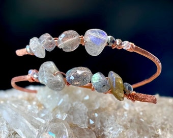 Labradorite Bracelet | Adjustable Gemstone Bracelet | Natural Labradorite Bracelet | Labradorite Jewelry | Stacking Labradorite Bracelet