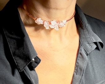 Handmade Quartz Copper Choker | Adjustable Copper Crystal Torc | Natural Crystal Collar | Ready to Ship