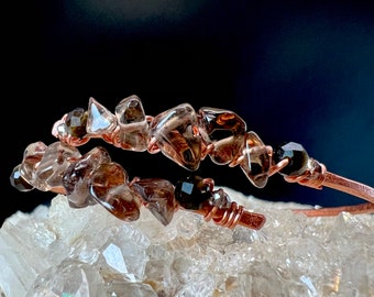 Smoky Quartz Bracelet | Adjustable Gemstone Bracelet | Natural Smoky Quartz Bracelet | Smoky Quartz Jewelry | Smoky Quartz Stacking Bracelet