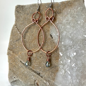 Teal Teardrop Chandelier Earrings |  Earrings | Copper Chandelier Earrings | Ready to Ship