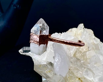 Raw Quartz Crystal Point Ring | Made to Order | Custom Crystal Ring | Electroformed Jewelry | Raw Crystal Ring