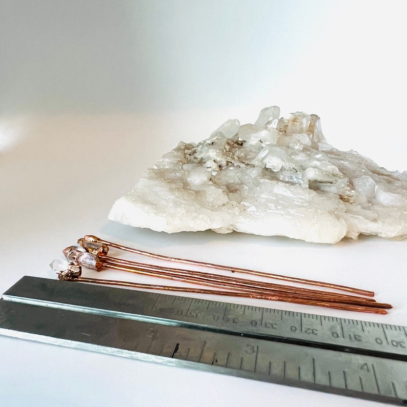 Dainty Raw Quartz Crystal Hair Stick Ready to Ship Boho Wedding Boho Crystal Hair Accessory Gift for Her image 6