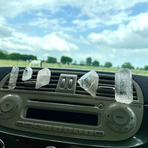 Raw Quartz Crystal Car Vent Clip: Travel Gift
