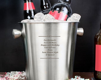 silver ice bucket engraved