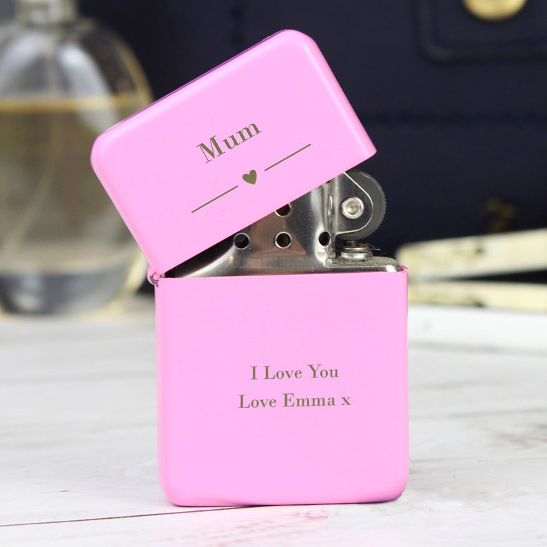 Personalised Engraved Decorative Heart Pink Lighter Gift for Etsy