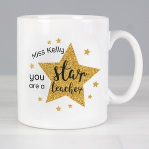 Personalised Teacher Mug - 2 Designs - Thank you Gift for Teacher