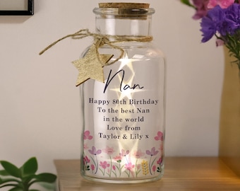 Personalised Floral LED Light Up Jar