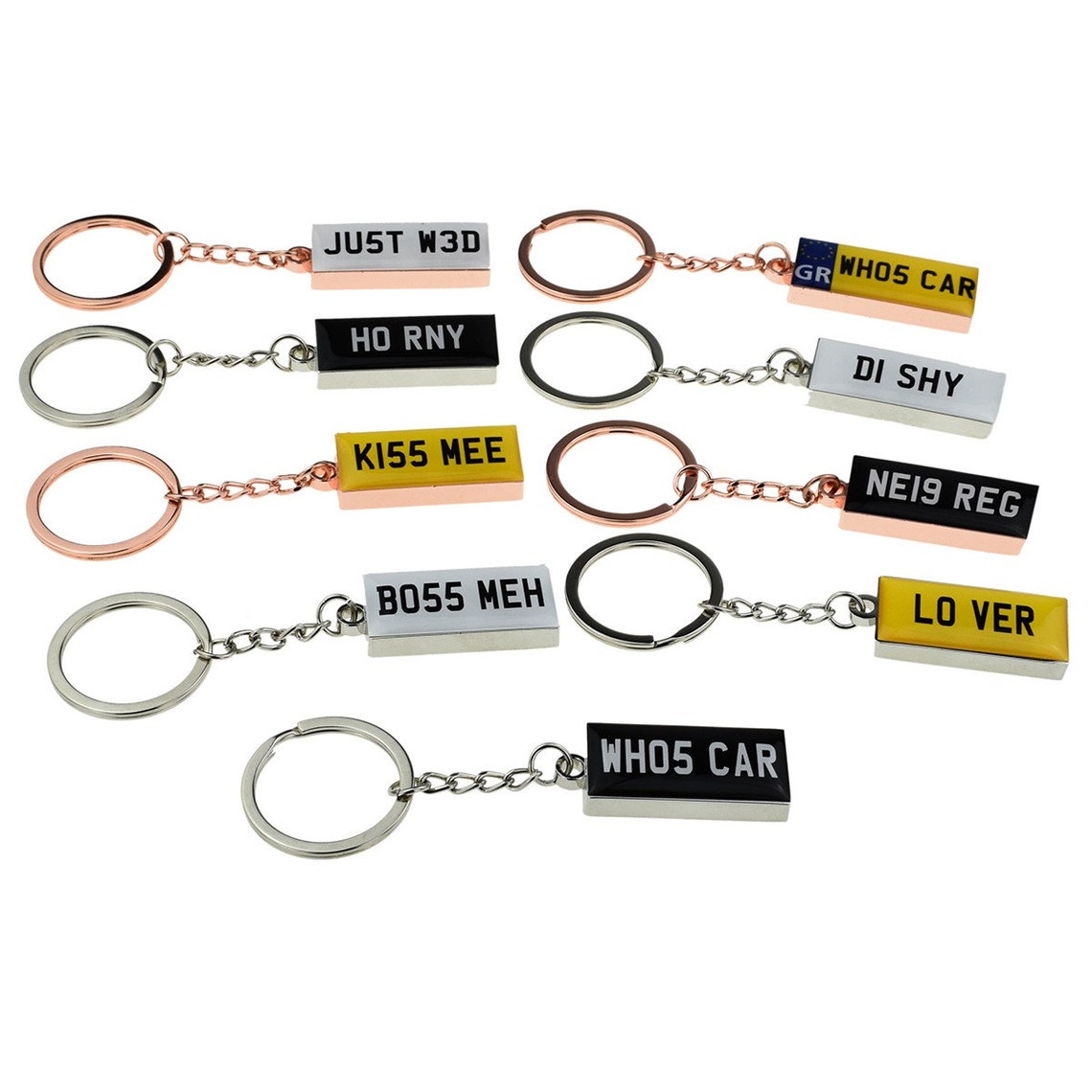 Personalised Number Plate Keyrings Many Options Available Etsy