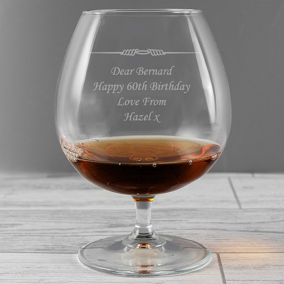Personalised Engraved Brandy Glass Gift for Him Birthday Etsy UK