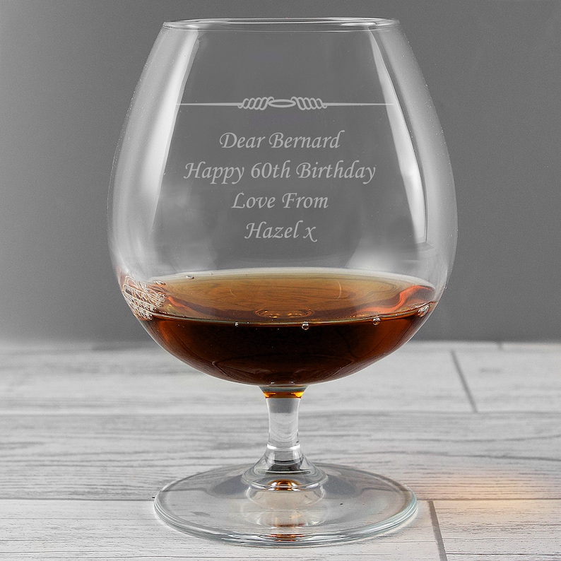 Personalised brandy glass by personalisedpresentz on Etsy - best boozy gifts