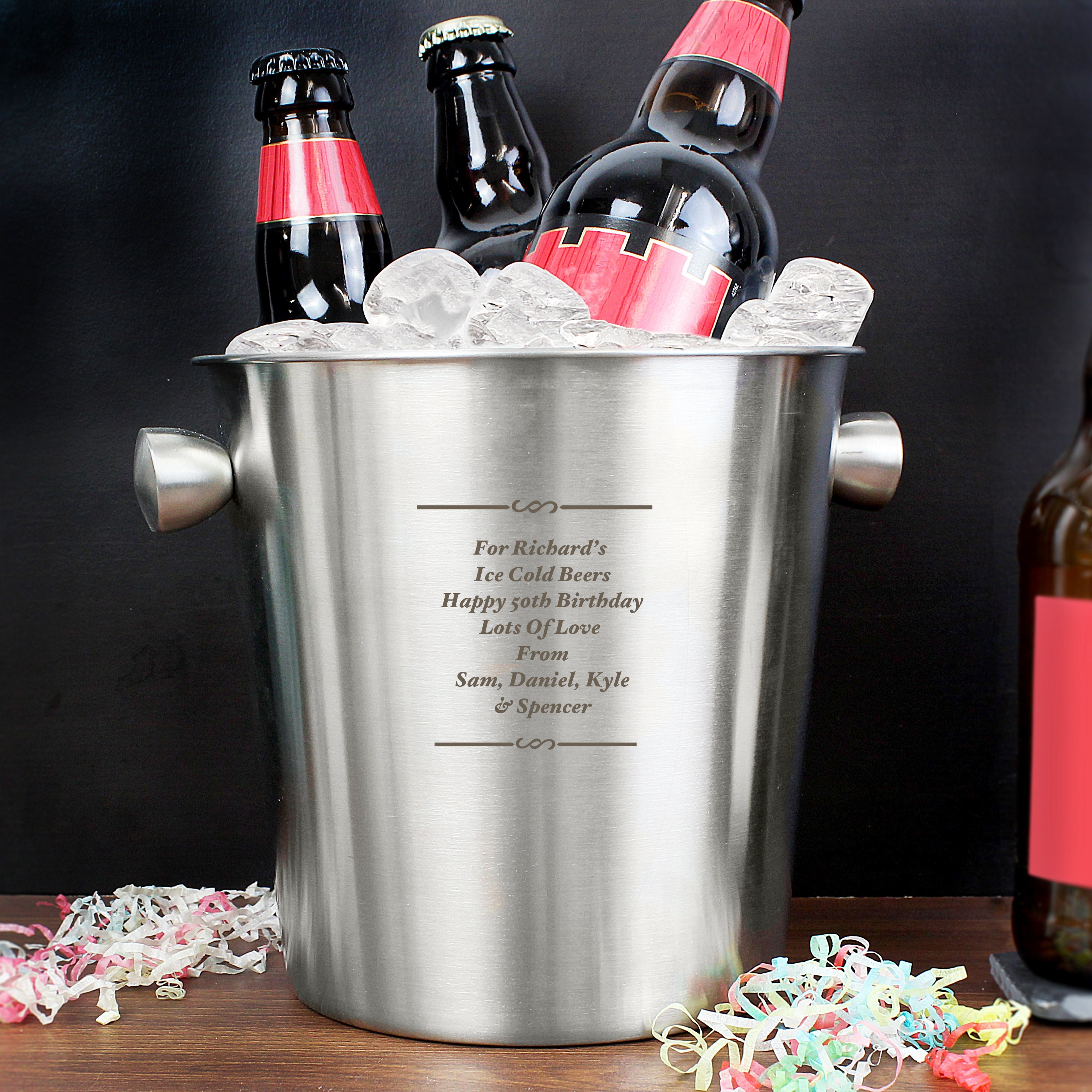 Personalised Any Message Stainless Steel Ice Bucket Engraved Etsy