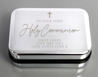 Personalised First Holy Communion Necklace Box - 1st Communion Gift for Girl Boy