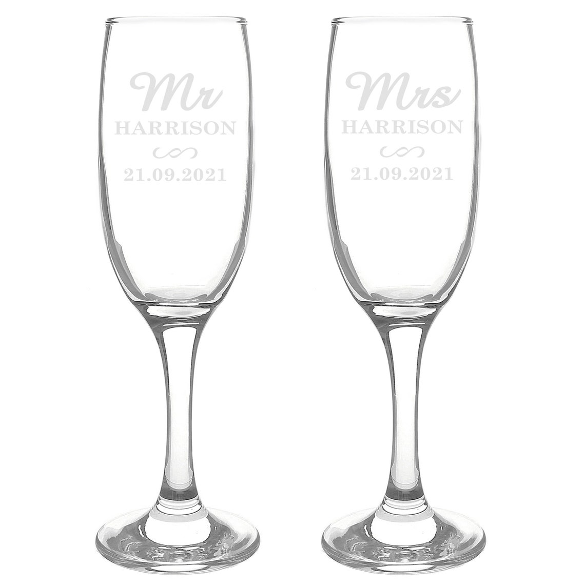 Personalised Mr & Mrs Pair of Flutes Wedding Anniversary Etsy UK