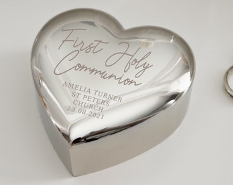 Personalised First Holy Communion Heart Trinket Box - 1st Holy Communion Gift