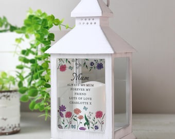 Personalised Wild Flowers LED Lantern