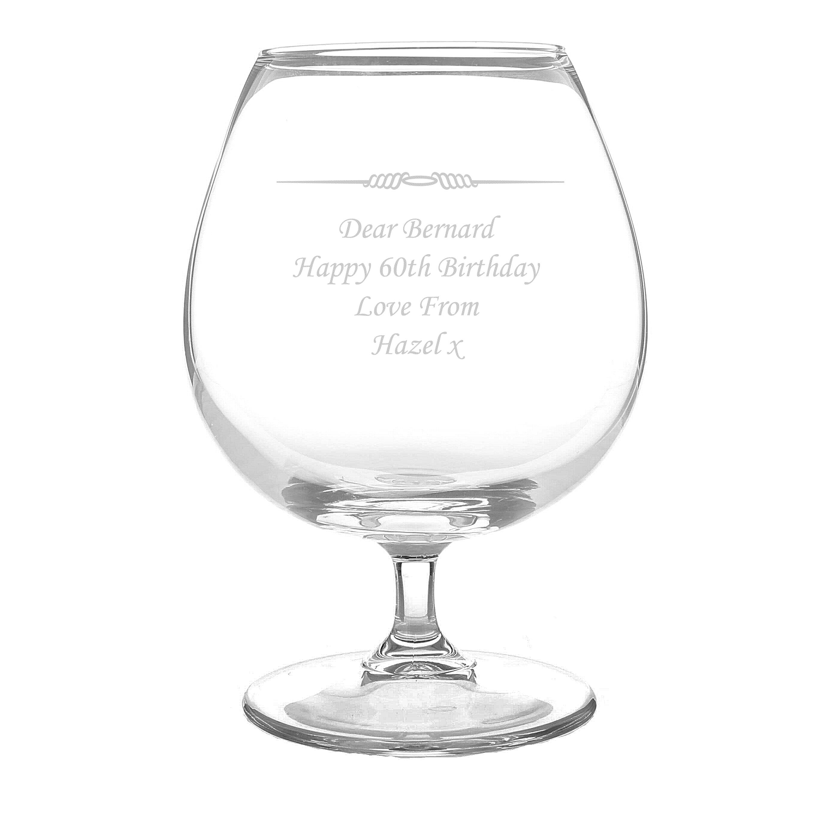Personalised Engraved Brandy Glass Gift for Him Birthday Etsy UK