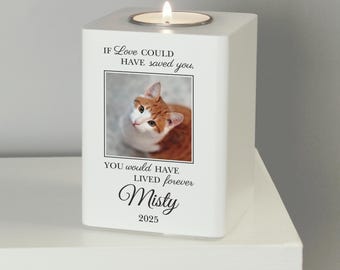 Personalised Pet Photo Memorial Tealight Holder