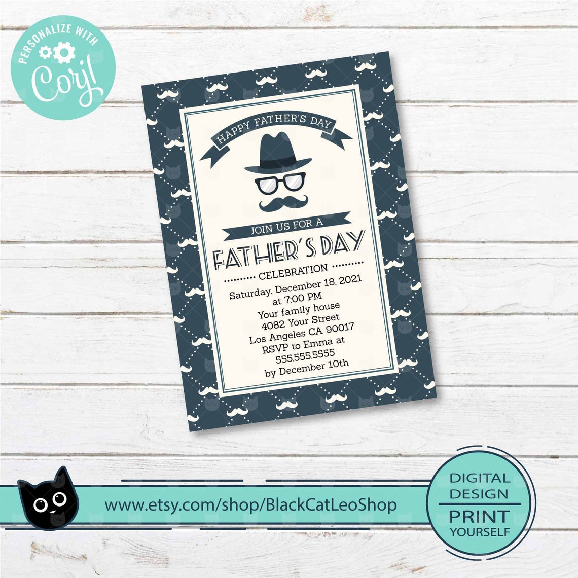 Father's Day editable Invitation Dad's Day printable | Etsy