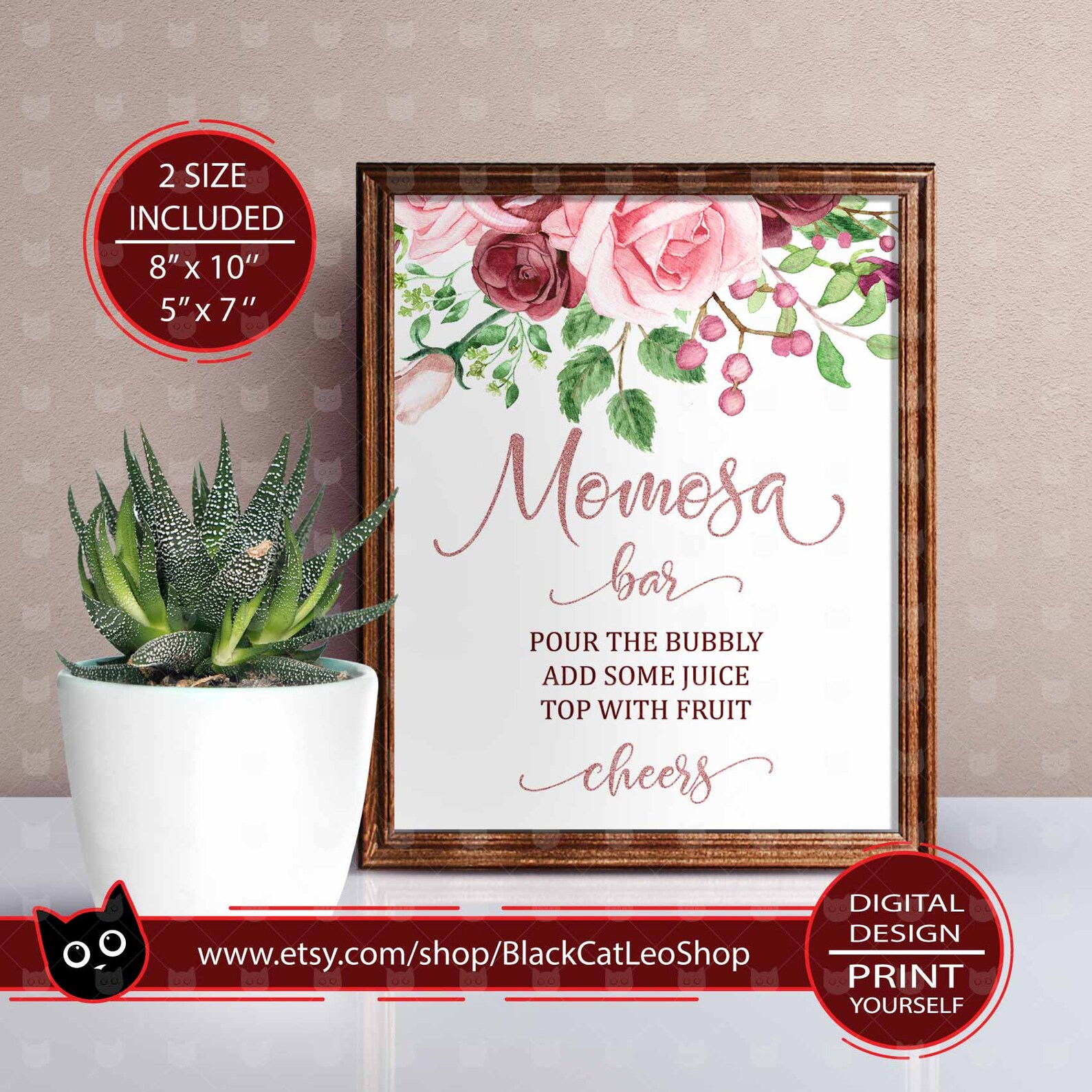 Momosa Bar Sign Printable Momosa Bar Sign Mom Osa Bar | Etsy