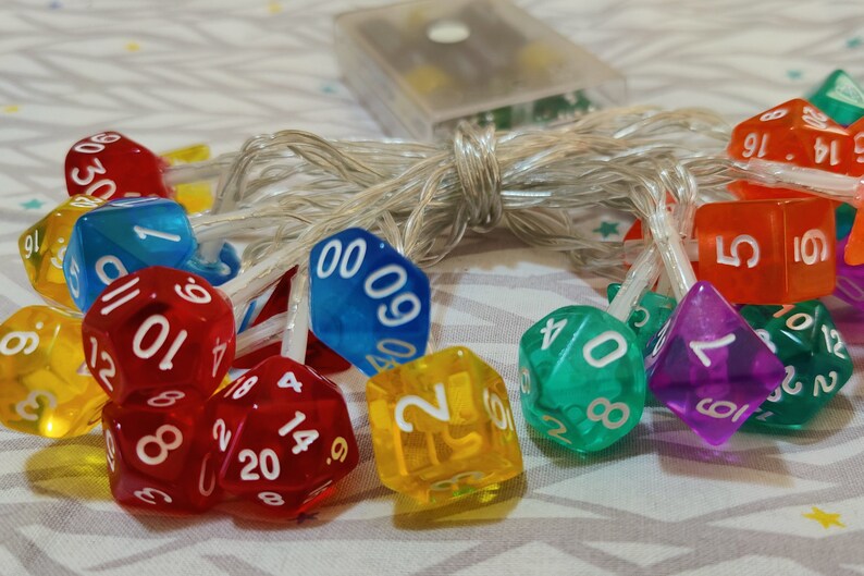 DnD Dice String Lights 28 LED Etsy
