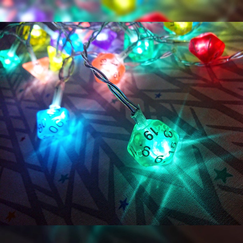 DnD Dice String Lights 28 LED Etsy