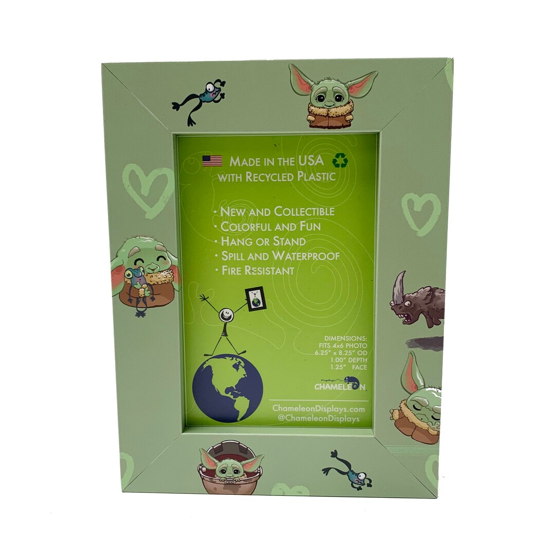 Baby Yoda Inspired Picture Frame Star Wars Inspired Green Portrait Etsy