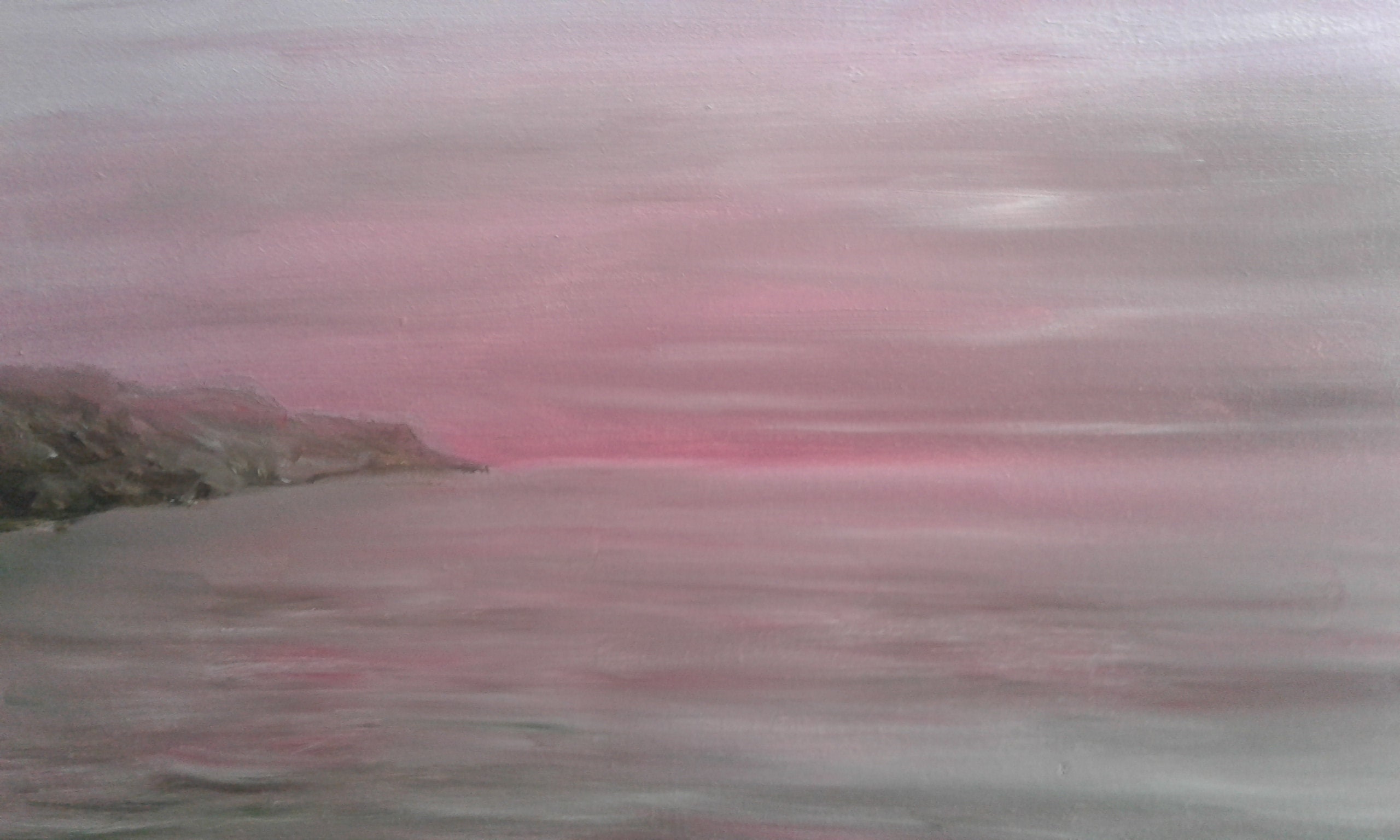 Pink Sunset Original oil abstract painting. Seascape Etsy
