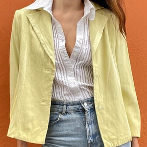 Vintage apple green Marta Palmieri formal blazer jacket, Feminine event wear, Classic design blazer