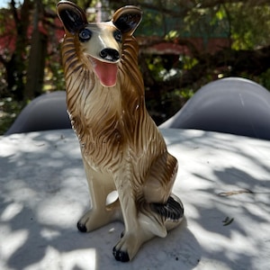 Vintage large Ceramic Collie Dog Figurine – 32cm Tall
