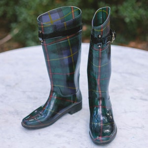 Ralph lauren plaid rain boots hot sale