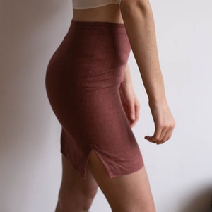 Sexy pencil skirt, 90s mini skirt, Bordeaux short skirt / Tight skirt,  summer skirt /  Retro skirt / Red skirt / short skirt