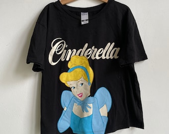 Vintage Disney Cinderella Shirt 100% Cotton Kids Tee Size 158/164, Great Condition, Classic Fairy Tale T-shirt