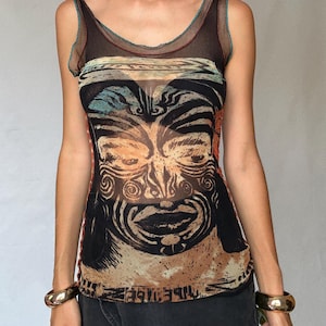 Rare and collectible Jean Paul Gaultier mesh camisole, from the Classique Paris line, made in Italy.