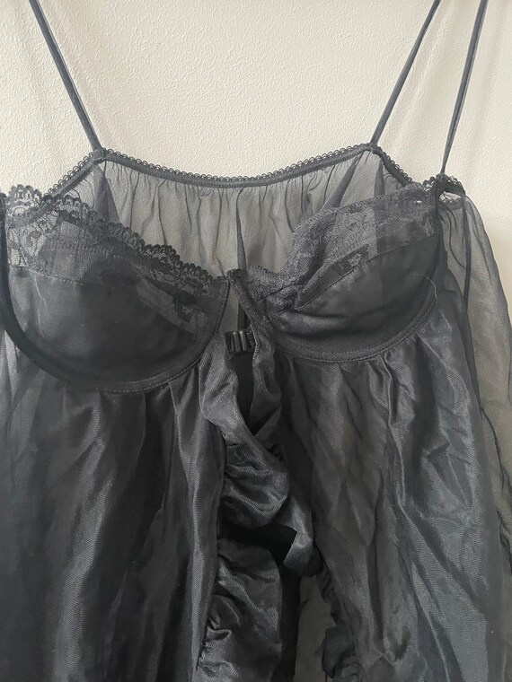Vintage sexy sheer black babydoll, See through neglig… - Gem