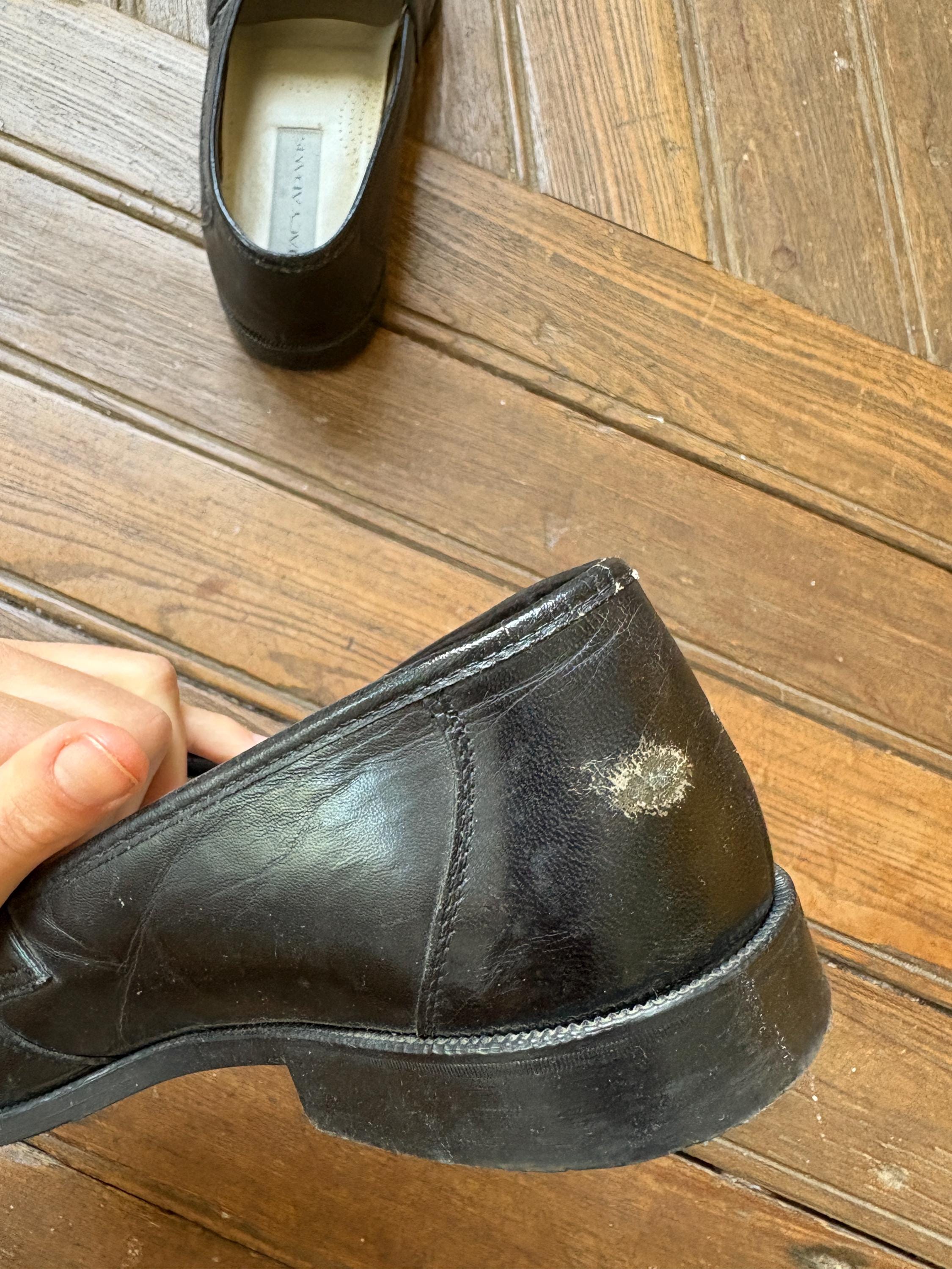 Black Leather Tassel Loafers Men display picture 1