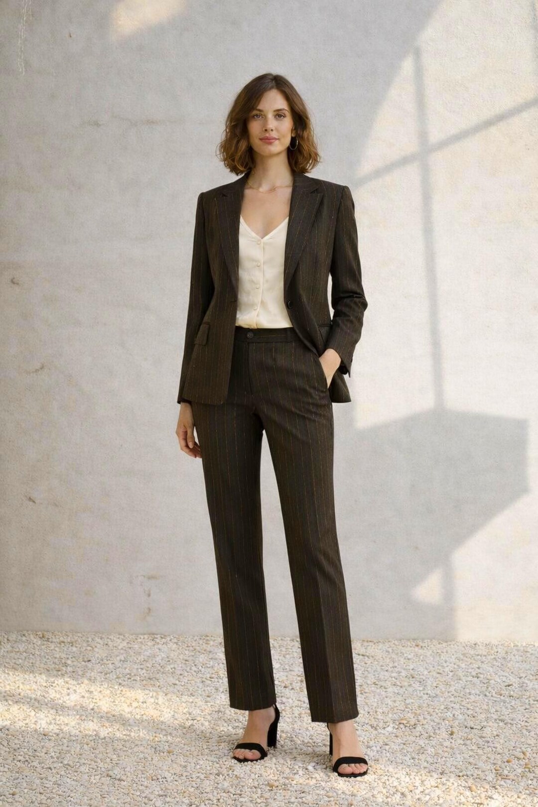 Vintage Wool Two Piece Woman Suit, Formal Clothing Set, M / EU 42 / US ...