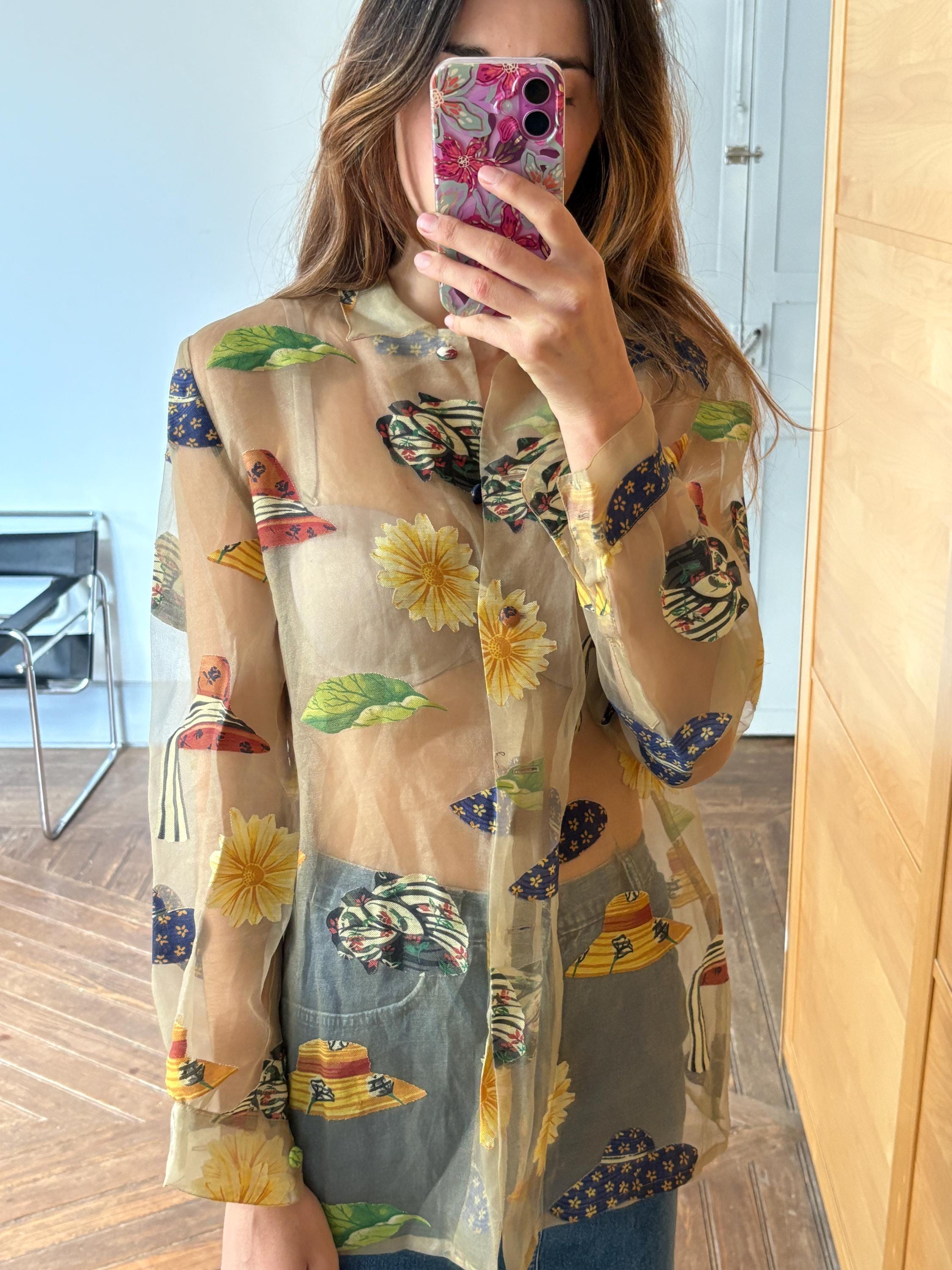 Sheer Vintage Blouse - Etsy Sheer Vintage Blouse - Etsy
