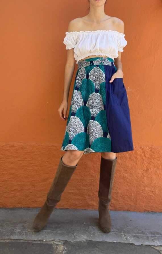 Vintage Francois Lagrange woman skirt, African st… - image 1
