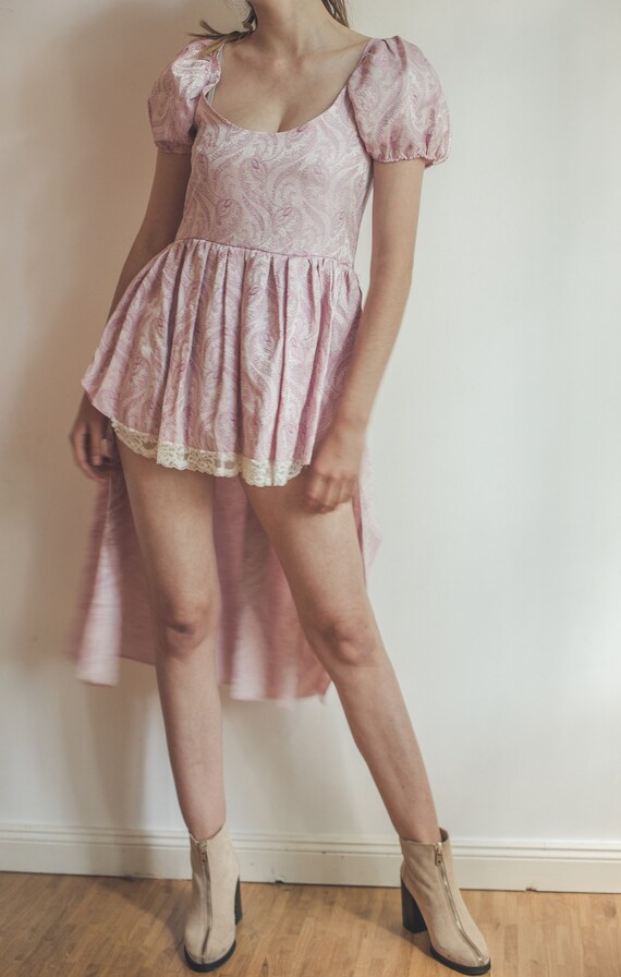 Vintage pink fantasy dress, romantic puff sleeve s