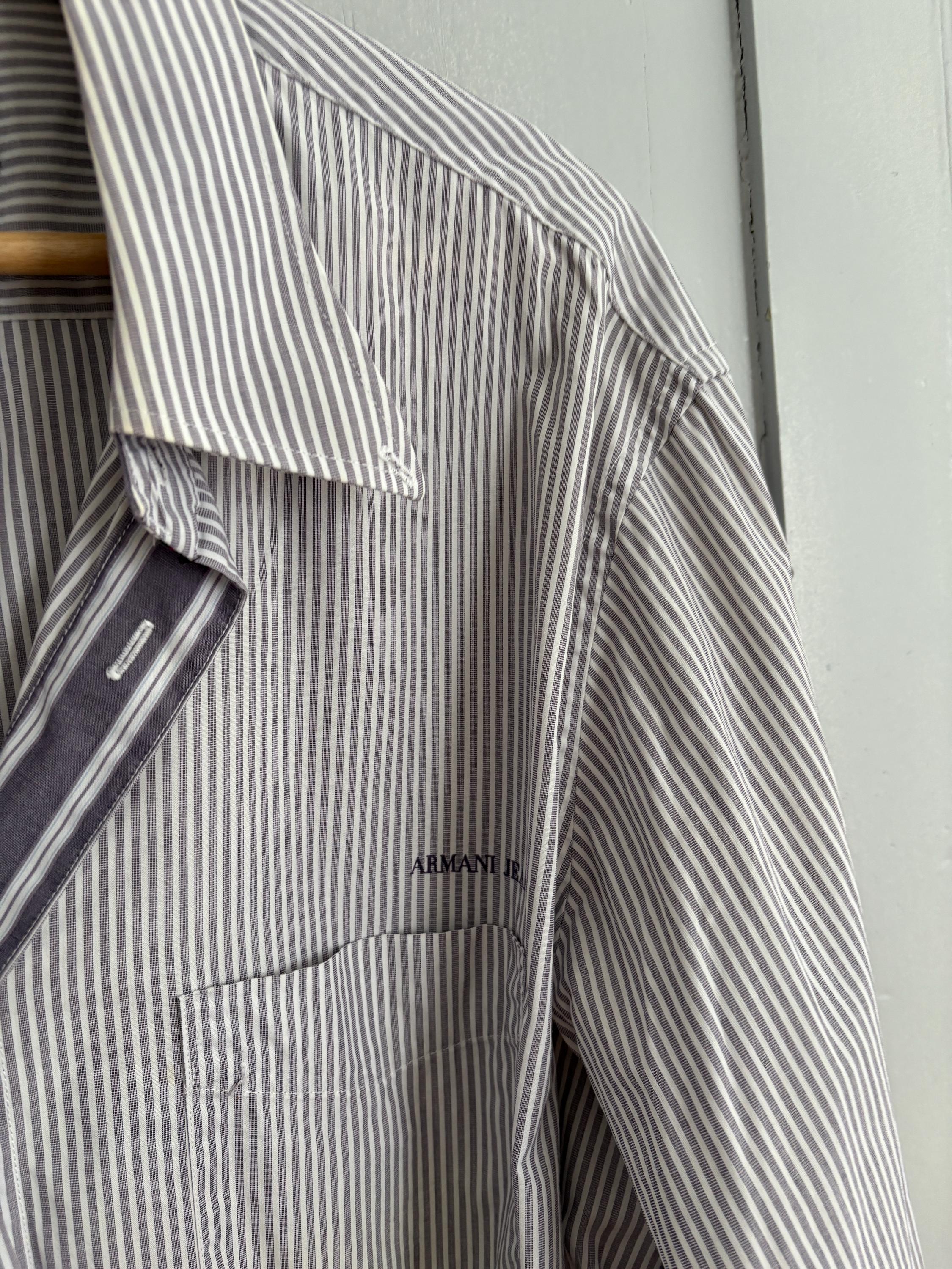 Vintage Armani Jeans Striped Shirt – Oversized Fit, 100