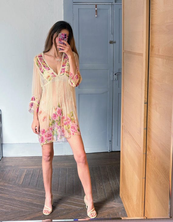 sheer floral dress summer outfits Drindf Floral Embroidered Tank Dress for Women Floor Length Sheer Mesh Wedding Guest Dresses Bride Shower Night Out Dress, Women's, Size: 2XL, Blue