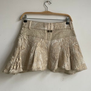 Vintage Roberto Cavalli golden mini skirt, sexy designer skirt, image 9