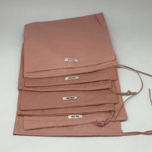 Miu Miu Dust Bags – Set of 4, Unused,  Made in Italy, Pink Cotton Shoe or Accessory Pouches, 22x36 cm Designer Storage