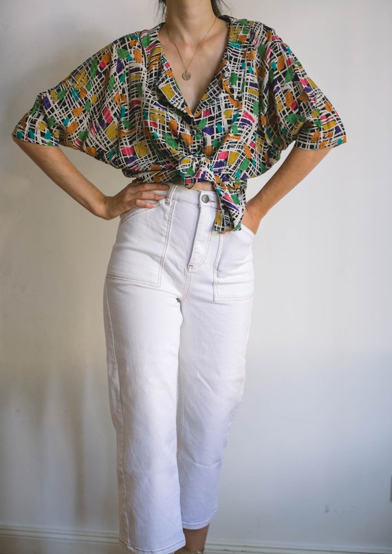 Vintage oversized blouse, 90s blouse, hipster shir