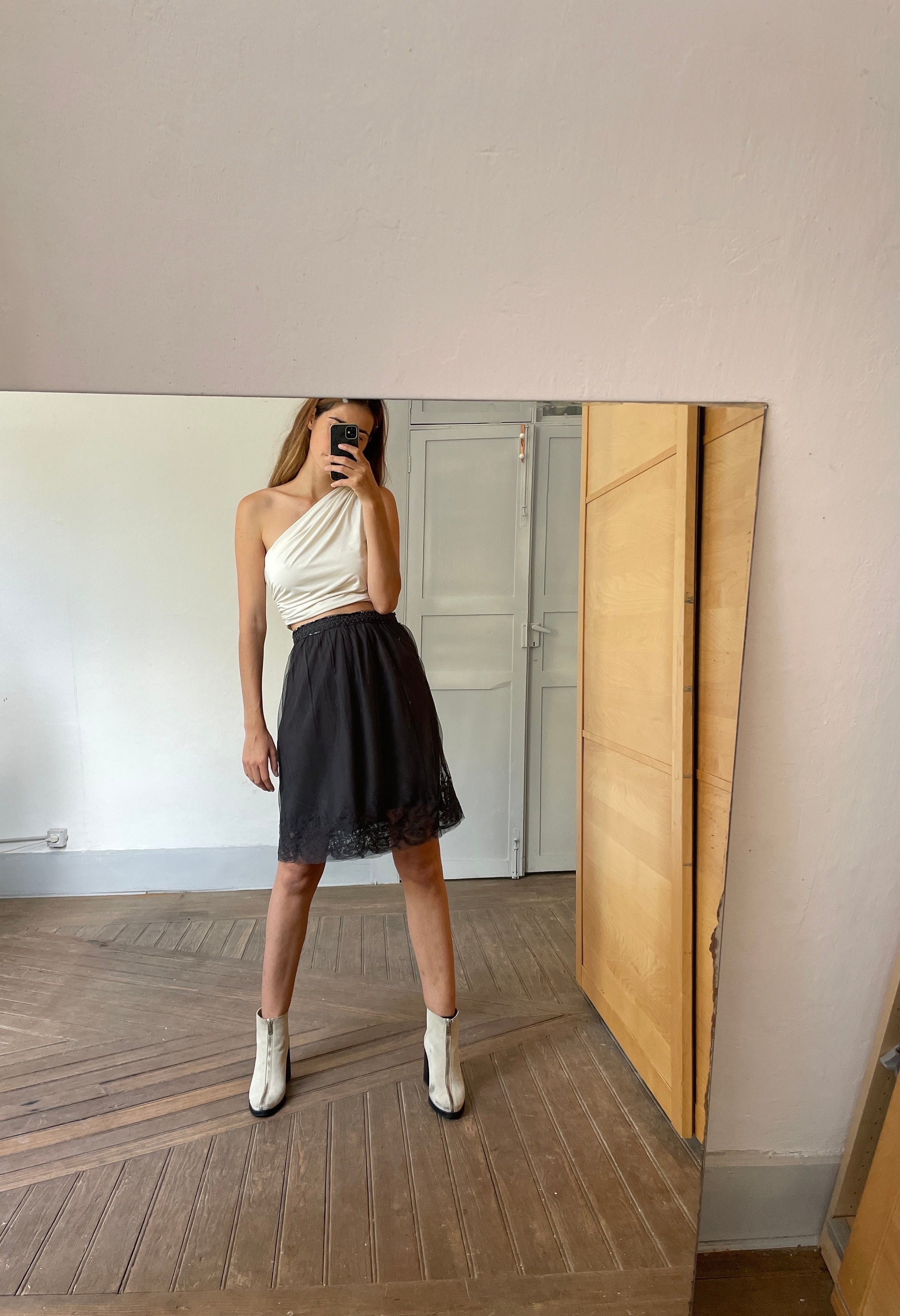 Lace black sequin embellished skirt Romantic Noa Noa summer skirt