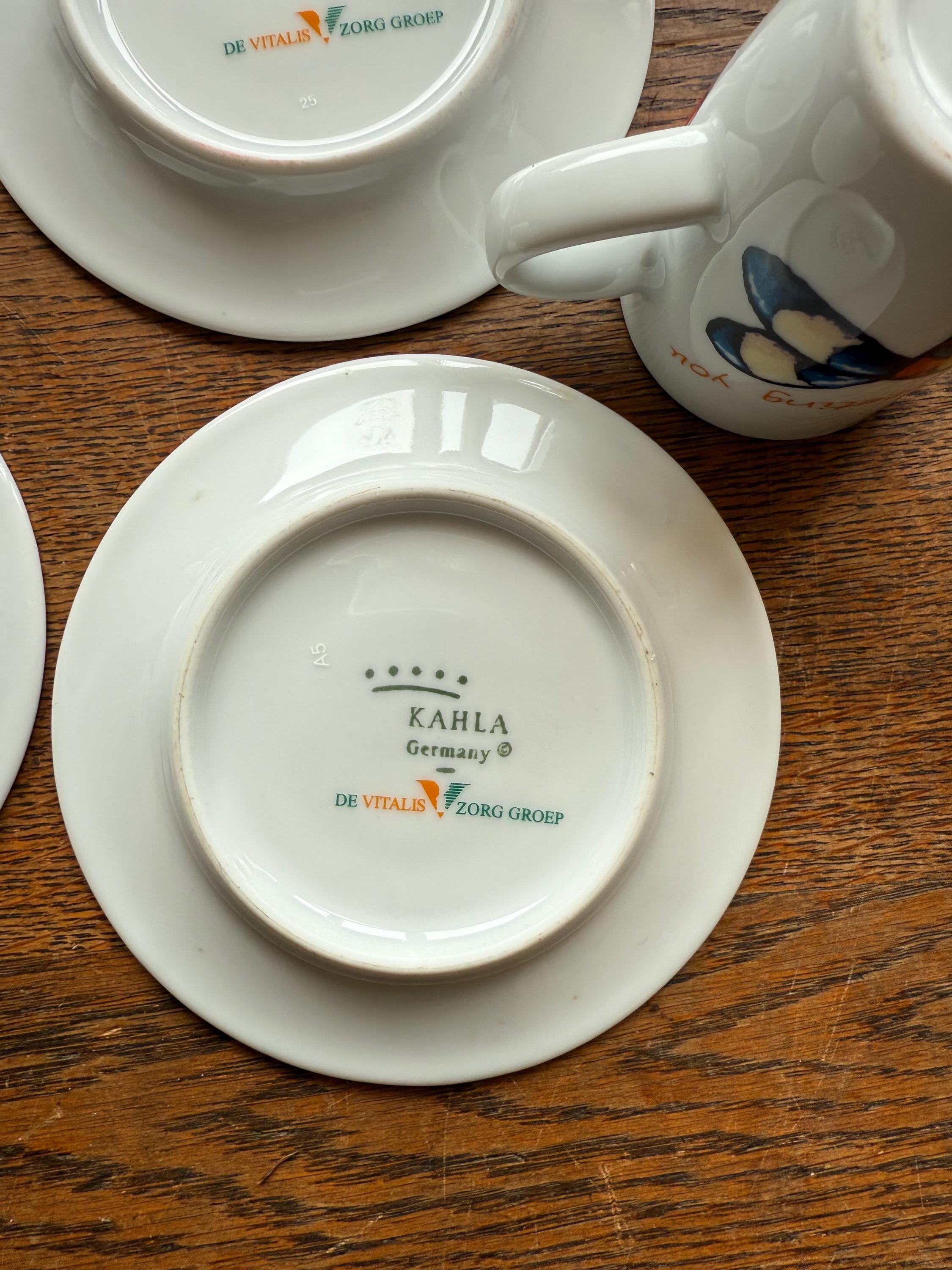 Kahla Porcelain Espresso Cup Set With Abstract Saucers - Etsy