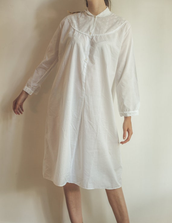 Vintage white nightgown, cotton nightie, cottage c